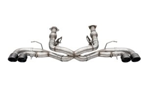 Chevrolet Corvette C8 Performance Exhaust - CORSA Performance - Track Series Cat-Back with 4.5in Black PVD Pro-Series Tips - Black - `20-`25